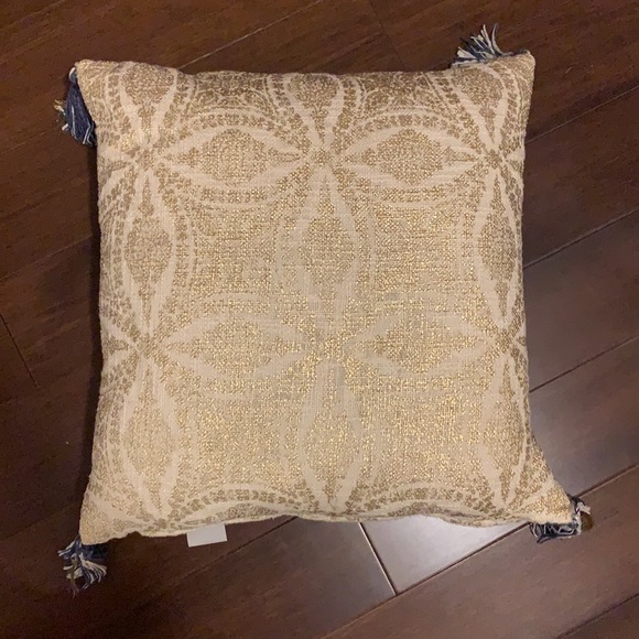 Throw pillow teal/gold/white - Picture 2 of 4